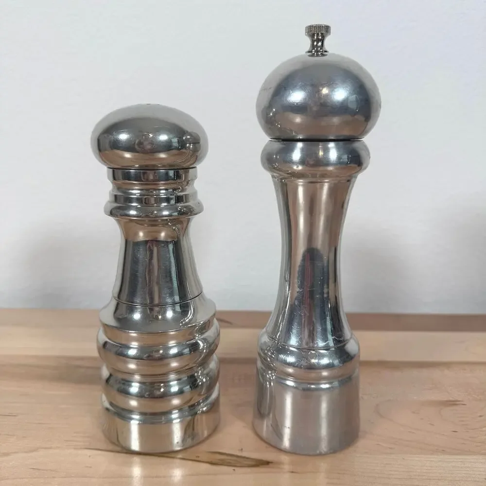 Vintage Salt & Pepper Set Chef Specialties Grinder Italian Pewter Shaker